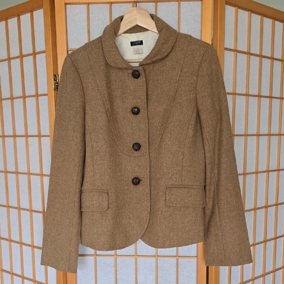 J Crew Women's Bella Camel Wool Blazer - Size M - Picture 3 of 12